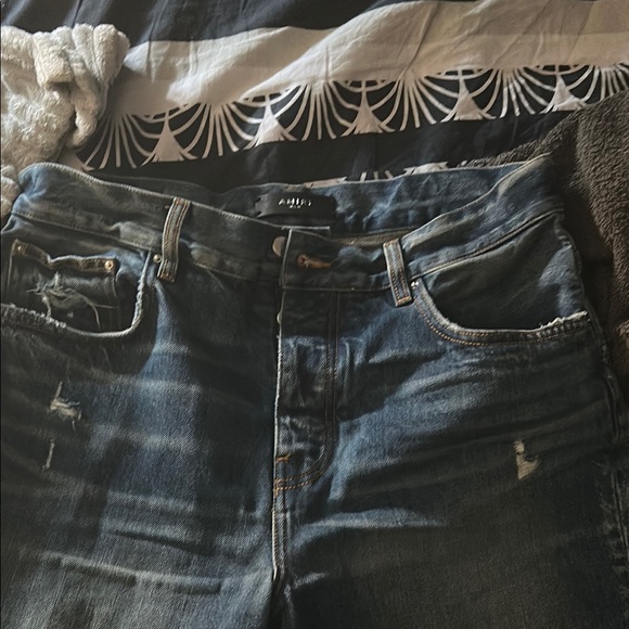 High Rise Blue Distressed Jeans